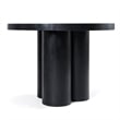 Cid Run Dining Table- Black Concrete Abstract Base- Round 43 Inch