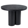 Cid Run Dining Table- Black Concrete Abstract Base- Round 43 Inch