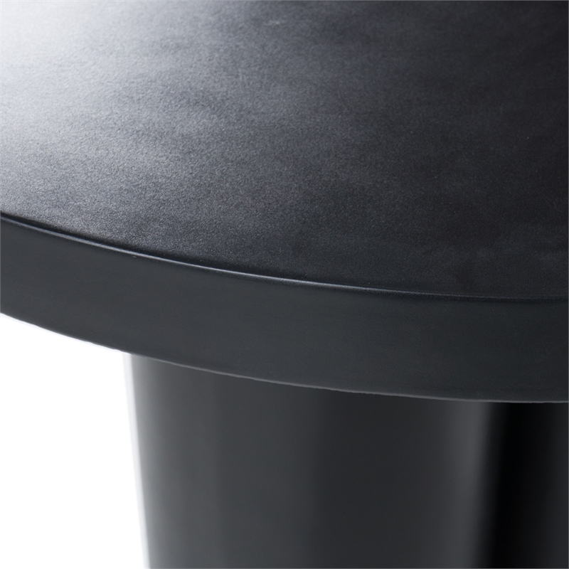 Cid Run Dining Table- Black Concrete Abstract Base- Round 43 Inch
