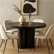 Cid Run Dining Table- Black Concrete Abstract Base- Round 43 Inch