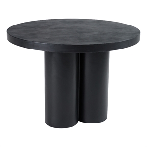 Cid Run Dining Table- Black Concrete Abstract Base- Round 43 Inch