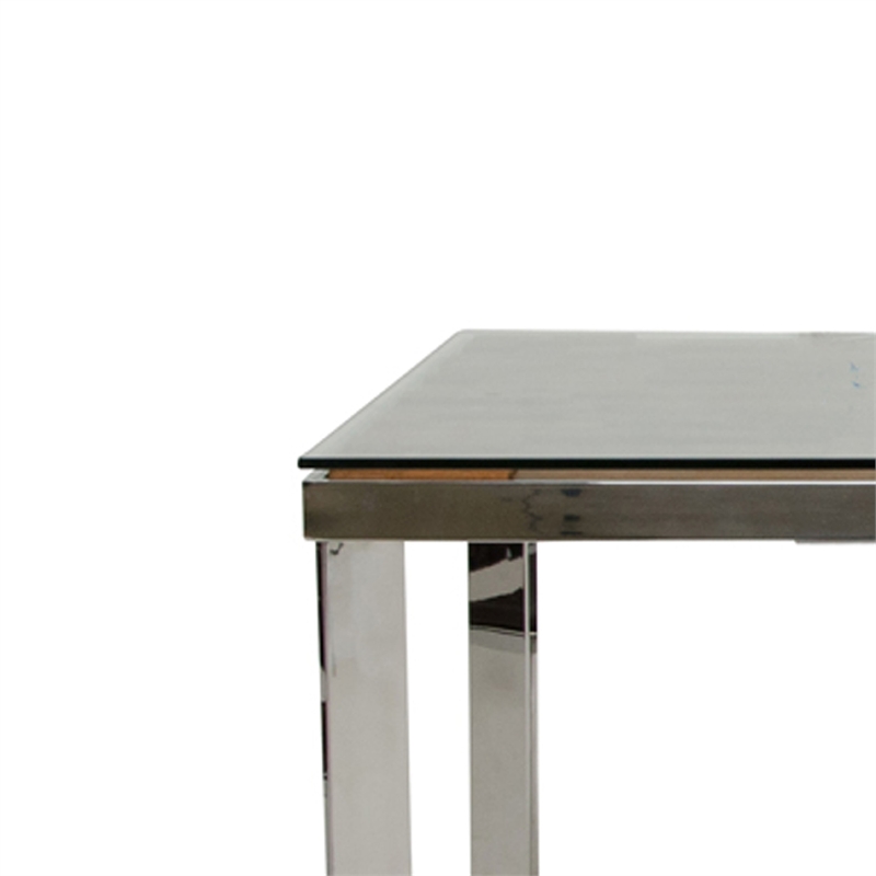 Cid Tiha Dining Table- Reclaimed Ship Wood and Glass Top- 64 Inch Brown