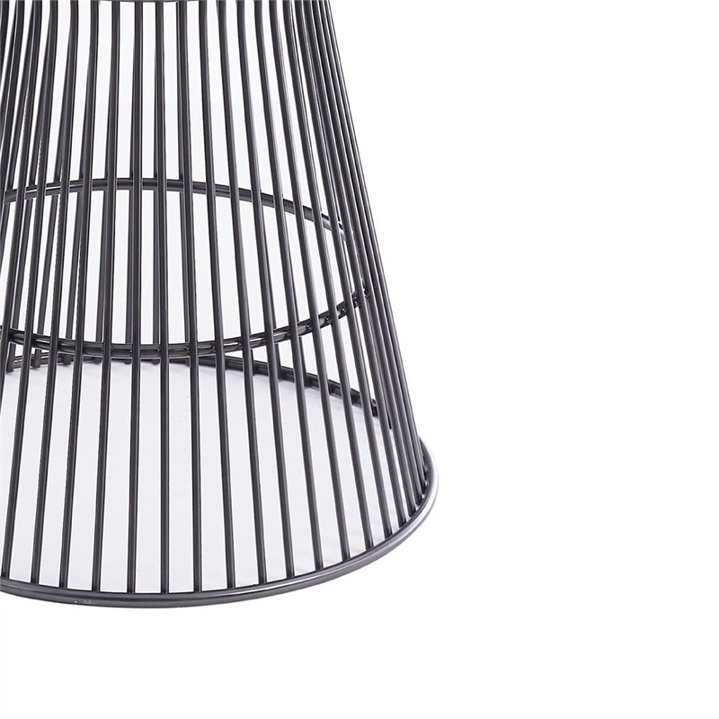 Cid Axa Dining Table- 51 Inch Round Glass Top- Sunburst Black Metal Base