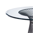 Cid Axa Dining Table- 51 Inch Round Glass Top- Sunburst Black Metal Base