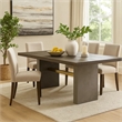 Cid Coe Dining Table- 94 Inch Brown Walnut Top- Gray Concrete Pedestal Base