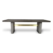 Cid Coe Dining Table- 94 Inch Brown Walnut Top- Gray Concrete Pedestal Base