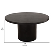 Reny Dining Table- 54 Inch- Round Black Acacia Wood Top- Iron Pedestal