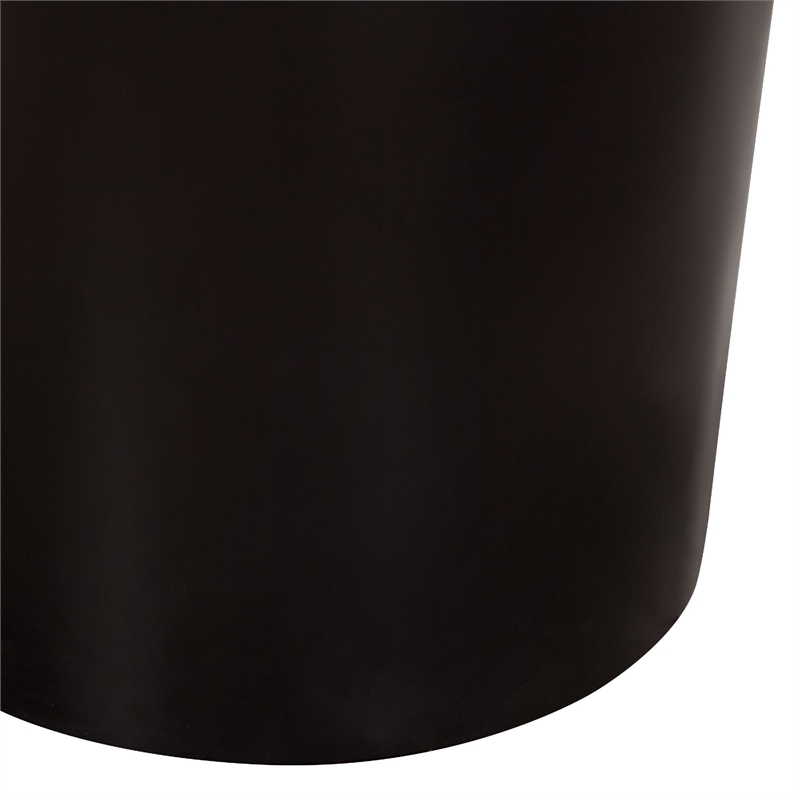 Reny Dining Table- 54 Inch- Round Black Acacia Wood Top- Iron Pedestal