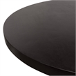 Reny Dining Table- 54 Inch- Round Black Acacia Wood Top- Iron Pedestal