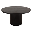 Reny Dining Table- 54 Inch- Round Black Acacia Wood Top- Iron Pedestal