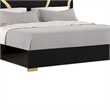 Goldie King Size Bed-Gold and Black Contemporary Bed-Solid Wood