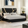 Goldie King Size Bed-Gold and Black Contemporary Bed-Solid Wood