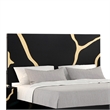 Goldie Queen Size Bed-Gold and Black Contemporary Bed-Solid Wood