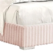 Wolo Full Size Bed-Pink Channel Tufted Fur Chenille Upholstery
