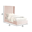Wolo Full Size Bed-Pink Channel Tufted Fur Chenille Upholstery