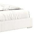 Wolo King Size Bed-White Channel Tufted Fur Chenille Upholstery