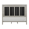 Myna King Bed-Solid Wood-Ivory Channel Padded Upholstery-Oak Brown