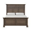 Huder King Bed-Dark Walnut Brown Solid Pine Wood-Classic Panel Moldings