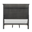 Huder King Bed-Dark Walnut Brown Solid Pine Wood-Classic Panel Moldings