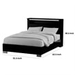 Cari Queen Size Bed-LED Bookcase Headboard-Black and Chrome