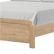 Rexa Queen Bed-White Upholstered Channeled Headboard-Natural Brown Wood