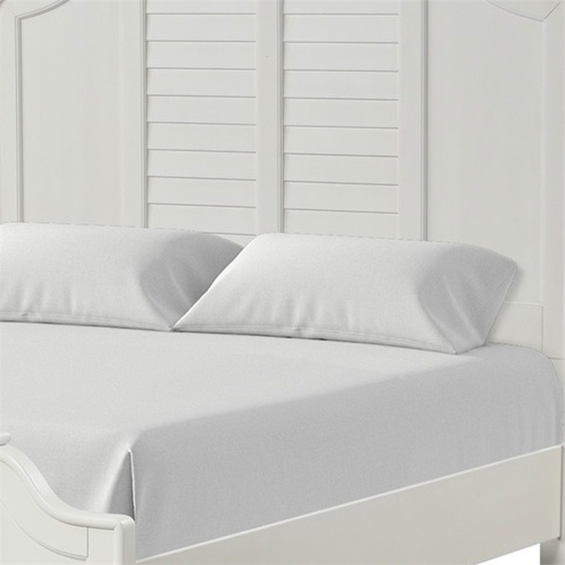 Kyna Queen Bed-Louvered Style and Scalloped Edges-Antique White Wood