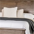 Merry Queen Bed-Curved Panel Headboard-Rivet Accents-Brown Wood