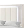 Toi Queen Bed-LED Headboard w Tufted Upholstery-Fluted Antique White