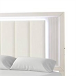 Toi Queen Bed-LED Headboard w Tufted Upholstery-Fluted Antique White