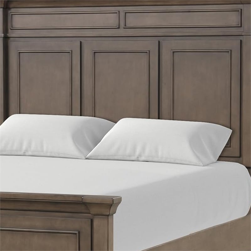 Huder Queen Bed-Panel Molded Headboard and Footboard-Walnut Brown