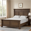 Huder Queen Bed-Panel Molded Headboard and Footboard-Walnut Brown