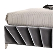 Ino Wingback King Bed-Nailhead Trim-Gray Tufted Velvet Upholstery