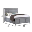 Lile King Bed with Crown Moulding-Storage Drawers-Gray Solid Wood