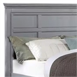Lile King Bed with Crown Moulding-Storage Drawers-Gray Solid Wood