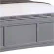 Lile King Bed with Crown Moulding-Storage Drawers-Gray Solid Wood