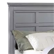 Lile Queen Bed with Crown Moulding-Storage Drawers-Gray Solid Wood