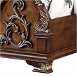 Prio King Bed w Carved Details-Brown Button Tufted Faux Leather-Brown