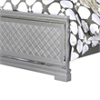 Fery Queen Size Bed-Gray Velvet Upholstery-Silver Mirror Accents