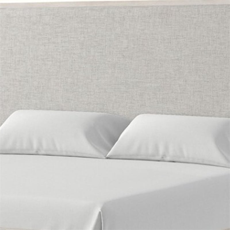 Loji Queen Size Bed w LED Headboard-Weathered Gray Solid Rubberwood