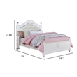 Bela Full Size Bed w Button Tufted Headboard-White Faux Leather