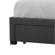 Sya Queen Size Bed w Tufted Upholstery-Underbed Storage-Dark Gray