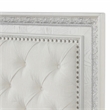 Miamy Queen Bed-Creamy White Wood-Panel Design-Silver Brushed Accents