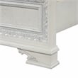 Miamy Queen Bed-Creamy White Wood-Panel Design-Silver Brushed Accents