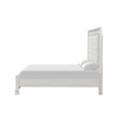 Miamy Queen Bed-Creamy White Wood-Panel Design-Silver Brushed Accents