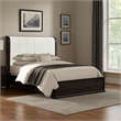 Osko King Bed-Vertical Channeled White Upholstered Headboard-Black