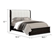 Osko Queen Bed-Vertical Channeled White Upholstered Headboard-Black