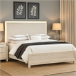 Loji King Bed-Upholstered Headboard with LED-Weathered Gray Wood