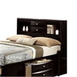Simo King Bed-Bookcase Headboard-Storage Drawers-Black