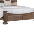 Reven Queen Bed-Weathered Oak Solid Wood-Intricate Carved Details