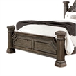 Akia Queen Bed-Gray Solid Wood-Classic Reeded Posts-Molded Trim